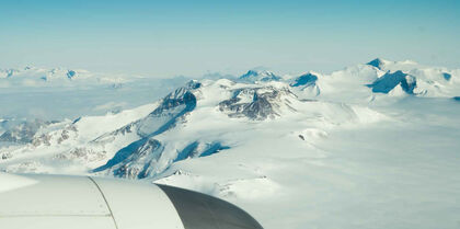 Icescape view from plane window 